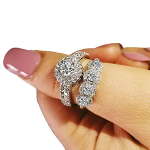 Set de anillos de circonita para mujeres, joyas elegantes perfectas para uso diario.