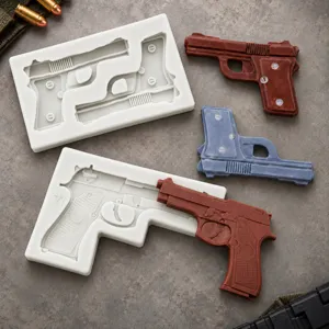 3D Pistol Silicone Mold for Fondant Cake Decorating Handmade Soap Resin DIY Tool