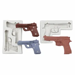 3d pistol silicone mold for epoxy resin clay craft baking cake decoration tools