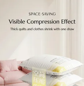 Vista dettagliata della borsa di compressione sottovuoto, organizer salvaspazio per coperte.