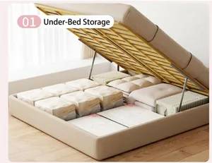 Struttura del letto idraulica per riporre oggetti sotto il letto con sacchetti di compressione.