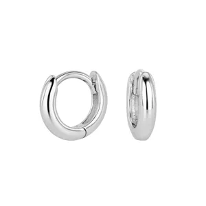 Boucles d'oreilles créoles épaisses en argent sterling 925 vue détail mode chic