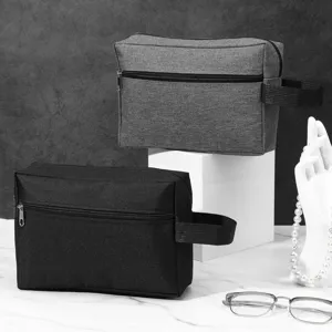 Double layer portable travel cosmetic bag waterproof storage toiletry organizer for women