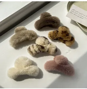Grande molletta per capelli soffice clip peluche invernale accessori per acconciature set