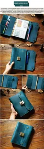 A5 Vintage Crazy Horse Leder Ringbuch Notizbuch, professionelles Business Planer Tagebuch.