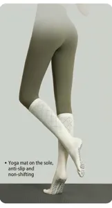 Long yoga toe socks for women pilates non-slip split toe breathable fitness leg socks