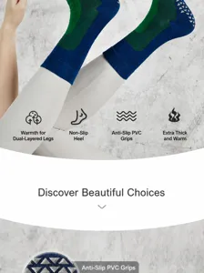 Non-slip yoga socks for women, thick warm cotton pilates athletic socks with grip dots.