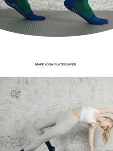 Anti-slip five toe yoga socks for women cotton indoor fitness pilates sports grip socks detail