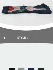 Detailed view of women's anti-slip cotton five-toe yoga mid-tube socks for fitness and pilates sports.