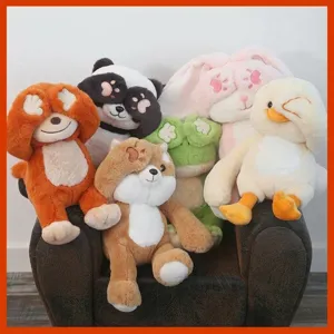 Lindo Juguete de Peluche de Animales Cucú Muñeca de Peluche Suave Dibujos Animados Conejo Pato Perro Mono Rana Panda Dinosaurio Juguete Compañero Regalo