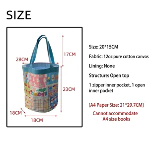 Joli sac seau en toile imprimée, sac à main style doux, cabas décontracté portable pour quotidien.