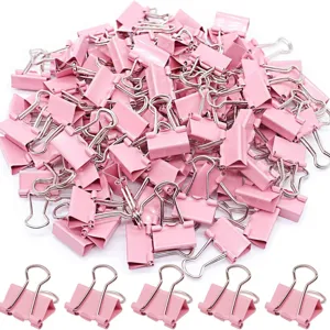 Clip raccoglitori metallo rosa fermagli per carta sfusi per ufficio scuola organizzazione cancelleria
