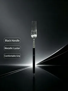Detail view of the portable titanium alloy toothpick and keychain tool with sleek black handle.