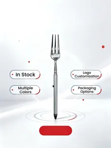 Portable retractable titanium toothpick fruit fork outdoor pocket EDC tool detail view