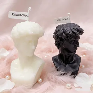 David sculpture scented candle aesthetic art statue home decor fragrance candle white black