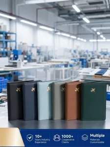 Leren paspoorthoes reiskompas portemonnee meerkleurig gepersonaliseerd kaarthouder