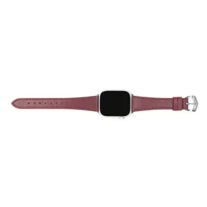 Bourgondisch echt lederen horlogeband compatibel met Apple Watch, elegante dameshorlogeband.