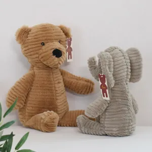 Cute Striped Animal Plush Toy Soft Stuffed Cute Bear Elephant Dinosaur Rabbit Frog Panda Pillow Doll Kids Gift
