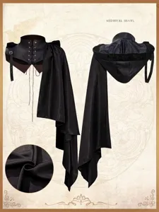 Medieval Shawl Halloween Cosplay Cape Stage Performance Party Demon Vampire Cloak Unisex Fashion Costume Outerwear