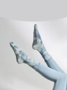Chaussettes de yoga tie-dye pour femmes, antidérapantes, fitness pilates, respirantes.