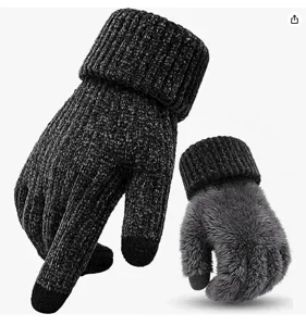 Damen Winter warme Strick Touchscreen Handschuhe gefüttert thermisch zum Radfahren