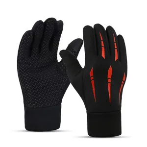 Gants de Cyclisme d'Hiver pour Sports de Plein Air Thermiques Coupe-vent Imperméables Tactiles Plein Doigt Antidérapants pour Hommes Femmes