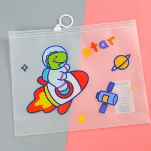 Schattig cartoon dinosaurus potlood etui transparante kantoorbenodigdheden opbergtas met rits