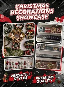 Set di ghirlanda di Natale e palline per una decorazione festiva meravigliosa e unica.