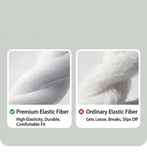 High elasticity fiber detail comparison for comfortable and durable non-slip yoga socks.