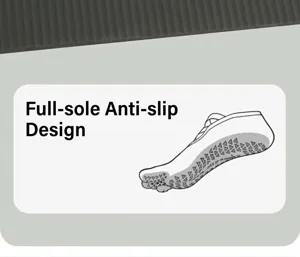 Non-slip grip dots detail of five-toe yoga socks for stable indoor fitness and pilates training.