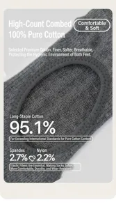 Dark grey cotton five toe sock detail view, soft and breathable fabric texture close-up