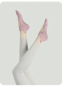 Non-slip pilates yoga socks with strap design, breathable cotton five-toe footwear for gym.