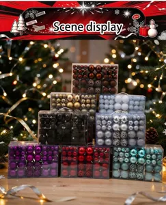 Set di palline di Natale colorate sfere decorative in confezione regalo per le feste