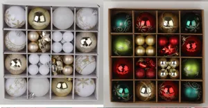 Set di palline di Natale decorative in scatola decorazioni per alberi festivi vari