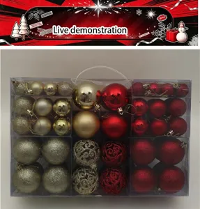 Set scatola regalo di palline di Natale decorazioni per albero di Natale assortite