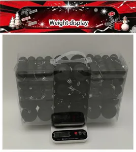Set palline di Natale in scatola trasparente pendenti decorativi per albero nero