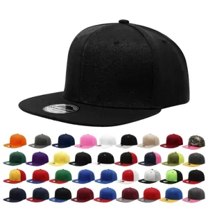 Unisex Snapback Hut Flache Krempe Baseball Kappe Panel Design Verstellbar Polyester Hip Hop Streetwear Einfarbig