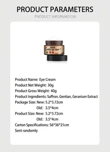 EELHOE Crème Yeux Gentiane 30g Hydratante Anti-Rides Soin Contour des Yeux Efficace