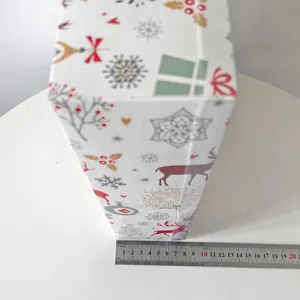 Caja de regalo de navidad embalaje festivo reno copo de nieve diseño caja decorativa nuevo!