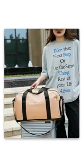 Large capacity travel duffel bag with wet dry separation, portable fitness luggage bag for outdoor.