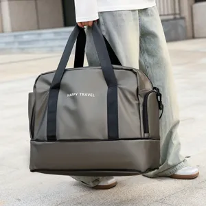 Large capacity travel duffel bag wet dry separation sports fitness luggage storage bag