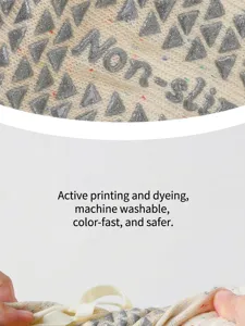 Close-up detail of women non-slip pilates yoga socks grip fabric, durable active dyeing.