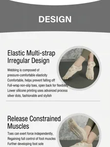 Non-slip Pilates yoga socks with straps, breathable five-toe athletic fitness socks for women.