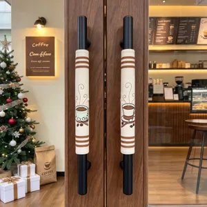 Kaffeemotiv Leinen Griffabdeckung Set für Kühlschrank Mikrowelle Türschutz staubdicht dekorativ
