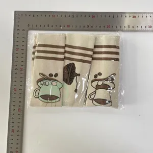 3Stk Leinen Kaffee Thema Kühlschrank Griffabdeckungen Mikrowelle Tür Staubschutz Set