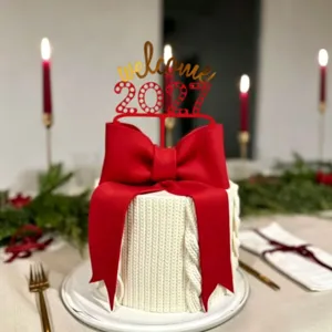 2027 New Year acrylic cake topper happy new year party celebration decoration insert details