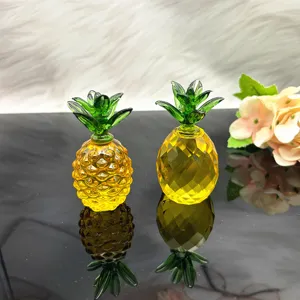 Statua ananas in cristallo vetro scultura di frutta decorazione per tavola 2pz