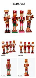 Weihnachtlicher Lebkuchen Nussknacker Soldat Holzhandwerk Detailansicht für festliche Dekoration.