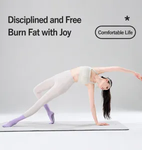 Detailed view of professional non-slip pilates yoga socks for women, perfect for fitness.