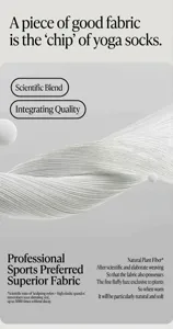 Yoga sock fabric detail showing scientific blended nylon and spandex for ultimate comfort and stretch